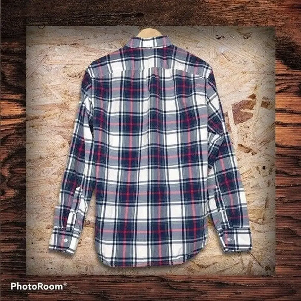 J. Crew Men's Medium Plaid Button-Down Shirt Long Sleeved 100% Cotton